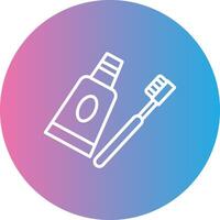 Toothpaste Line Gradient Circle Icon vector