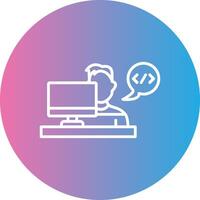 desarrollador línea degradado circulo icono vector
