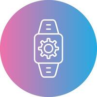 Smartwatch Line Gradient Circle Icon vector