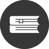 icono de glifo de libros invertido vector