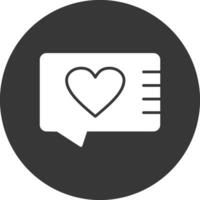 Give Heart Glyph Inverted Icon vector