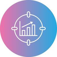 Data Analytics Line Gradient Circle Icon vector