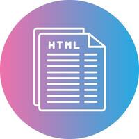 Html File Line Gradient Circle Icon vector