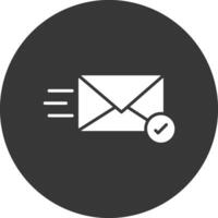 Email Glyph Inverted Icon vector