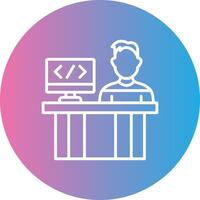 Programmer Line Gradient Circle Icon vector