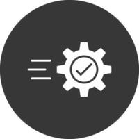Gears Glyph Inverted Icon vector
