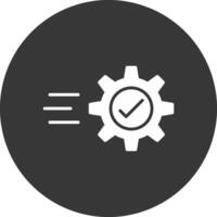 Gears Glyph Inverted Icon vector