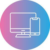 Responsive Devices Line Gradient Circle Icon vector