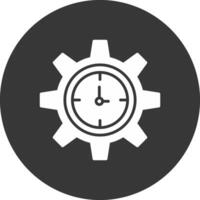 Time Manage Glyph Inverted Icon vector