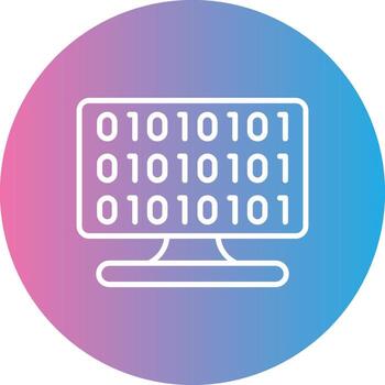 binario código línea degradado circulo icono vector