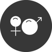 Gender Sign Glyph Inverted Icon vector