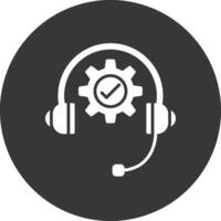 Technical Support Glyph Inverted Icon vector