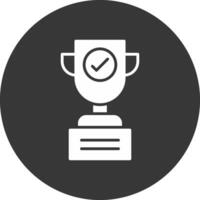 Trophy Glyph Inverted Icon vector