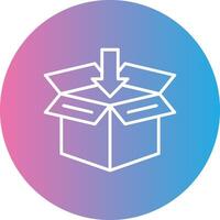 Open Box Line Gradient Circle Icon vector