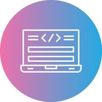Html Code Line Gradient Circle Icon vector