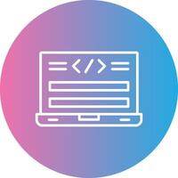 Html Code Line Gradient Circle Icon vector