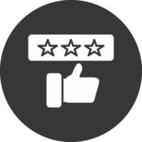 Rating Glyph Inverted Icon vector