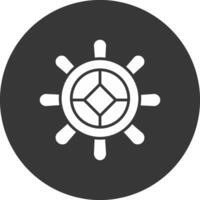 Helm Glyph Inverted Icon vector