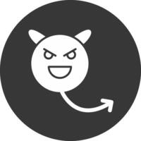 Evil Glyph Inverted Icon vector