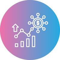 Business Chart Line Gradient Circle Icon vector