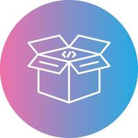 Open Box Line Gradient Circle Icon vector