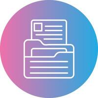 Portfolio Folder Line Gradient Circle Icon vector