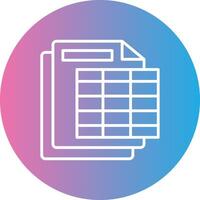 Spreadsheet Line Gradient Circle Icon vector