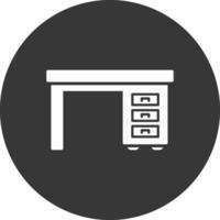 Cabinet Glyph Inverted Icon vector