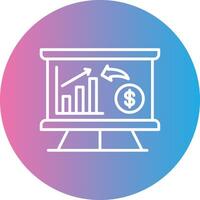 Income Chart Line Gradient Circle Icon vector