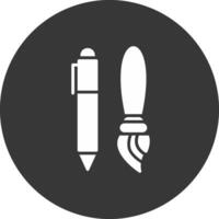 Pen Glyph Inverted Icon vector