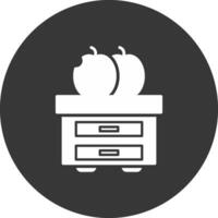 Fruit Glyph Inverted Icon vector