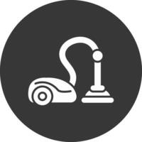 Vacuum Cleaner Glyph Inverted Icon vector