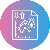 Money Strategy Line Gradient Circle Icon vector