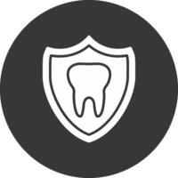 diente glifo invertido icono vector
