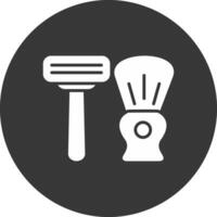 Shaving Glyph Inverted Icon vector