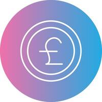 Pounds Line Gradient Circle Icon vector