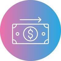 Send Money Line Gradient Circle Icon vector