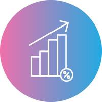 Interest Rate Line Gradient Circle Icon vector