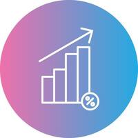 Interest Rate Line Gradient Circle Icon vector