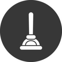 Plunger Glyph Inverted Icon vector