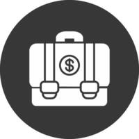 Suitcase Glyph Inverted Icon vector