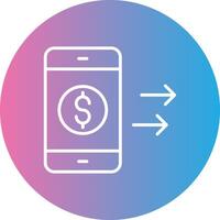 Transfer Money Line Gradient Circle Icon vector