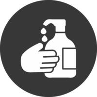 Hand Wash Glyph Inverted Icon vector