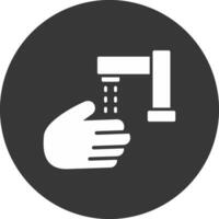 Hand Wash Glyph Inverted Icon vector