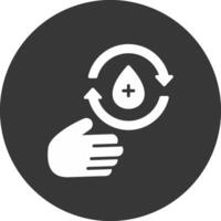 Hand Wash Glyph Inverted Icon vector