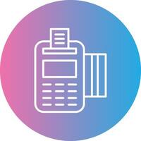 Pos Terminal Line Gradient Circle Icon vector