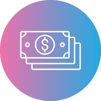 Cash Line Gradient Circle Icon vector