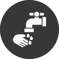 Washing Hands Glyph Inverted Icon vector