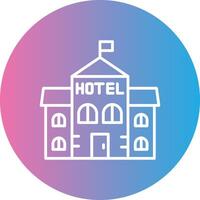 hotel línea degradado circulo icono vector