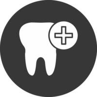 Tooth Glyph Inverted Icon vector